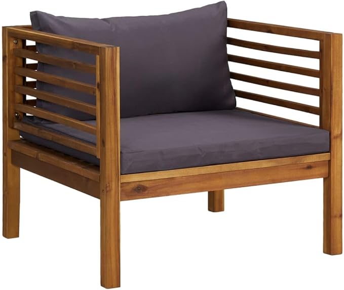 6 Piece Patio Lounge Set, Outdoor Sofa Set Sectional Sofa Outdoor Dining Sets Patio Conversation Set for Poolside Negotiation Area Piazza Garden with Cushion Solid Acacia Wood