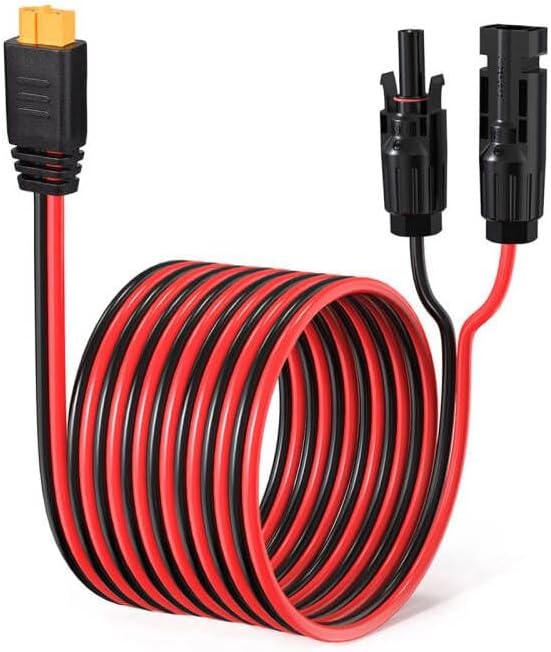 ELFCULB 10AWG Solar to XT60 Charging Cable Solar Panel Extension Cable for Portable Power Station River 600 Solar Generator Battery Pack(25FT)