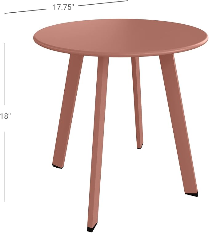Grand patio Outdoor Side Table Round End Table with Square Feet Small Accent Table Great for Patio Balcony