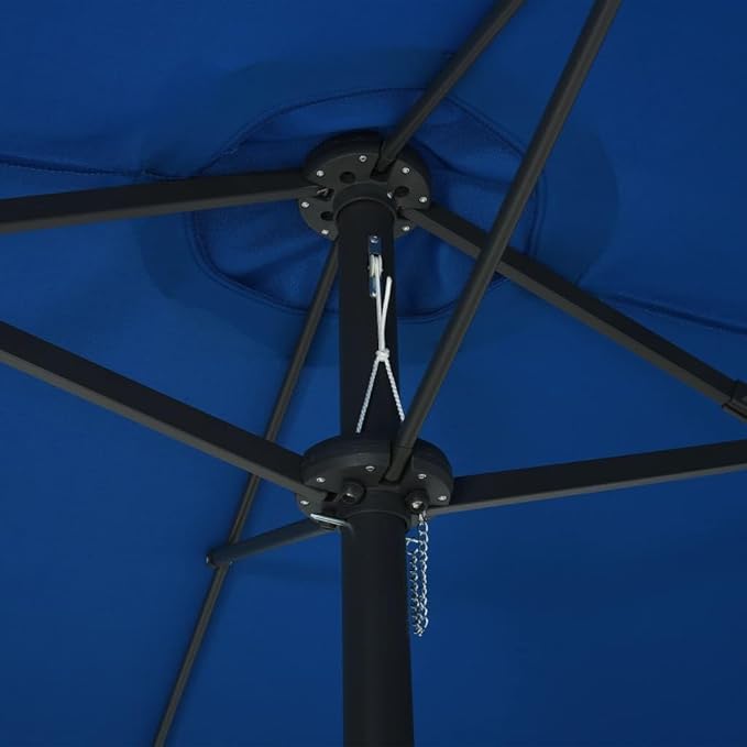 Large Outdoor Patio Umbrella with Aluminum Pole 181"x106" Blue UV Protection Sun Shade for Garden Backyard Pool Beach