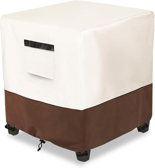 Waterproof Patio Small Side Table Cover,Square Outdoor Ottoman Covers,Heavy Duty 600D Patio Wicker Side Table Cover,Fits Square PatioTable, All-Weather Furniture Protection.26''W x 26''D x 18''H