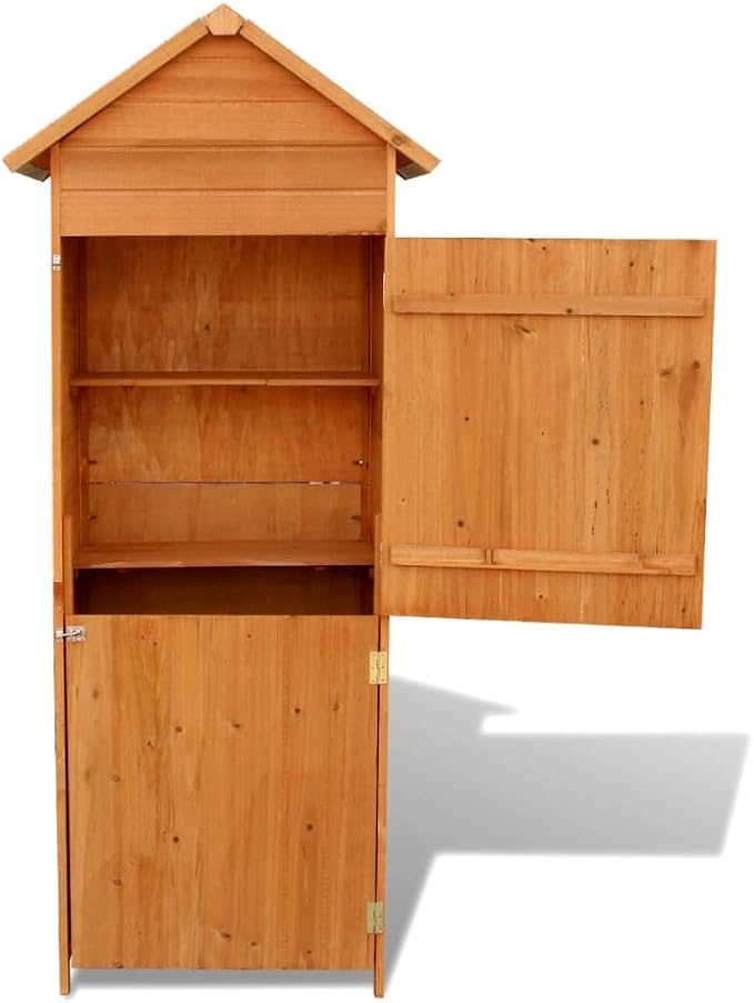 Patio Storage Cabinet,Deck Storage Box,Desk Storage,Large Toy Box,Waterproof Roof,for Patio Furniture, Outdoor Cushions, Garden Tools, Pool Toys, Brown 31.1"x19.3"x74.8"