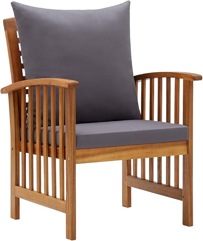 vidaXL Patio Furniture Set 5 Piece, Patio Bench Seat with Coffee Table, Wooden Dining Set for Garden Balcony Porch, Modern, Solid Wood Acacia