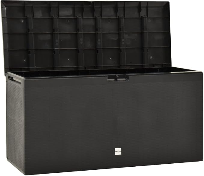 Outdoor Storage Box 44.9"x18.5"x23.6" Anthracite Lockable Deck Box for Patio Furniture Pool Toys Garden Tools, Durable Polypropylene Container with Easy Assembly for Indoor Outdoor Use