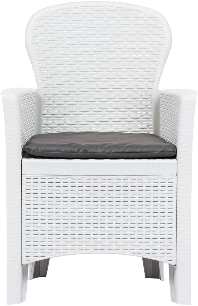 Bistro Set,Patio Lounge Set,Outdoor Patio Furniture,Outdoor Chat Conversation Set,Garden Furniture Sets,for Patio,Backyard,Garden,Outdoor,5 Piece Plastic White Rattan Look