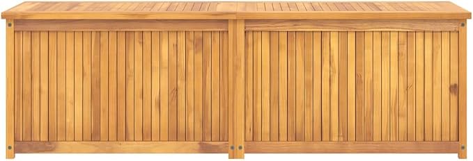 Solid Teak Wood Garden Box Outdoor Storage Deck Box 68.9 x 19.7 x 21.7 Inch Large Capacity Weather Resistant Patio Balcony Garden Organizer
