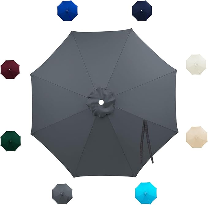 Patio Umbrella Replacement Canopy 6/8 Ribs,7.5ft/9ft/10ft Outdoor Umbrella Replacements,Market Umbrella Top,Outdoor Table Umbrella Canopy For Backyard Garden Courtyard Pool