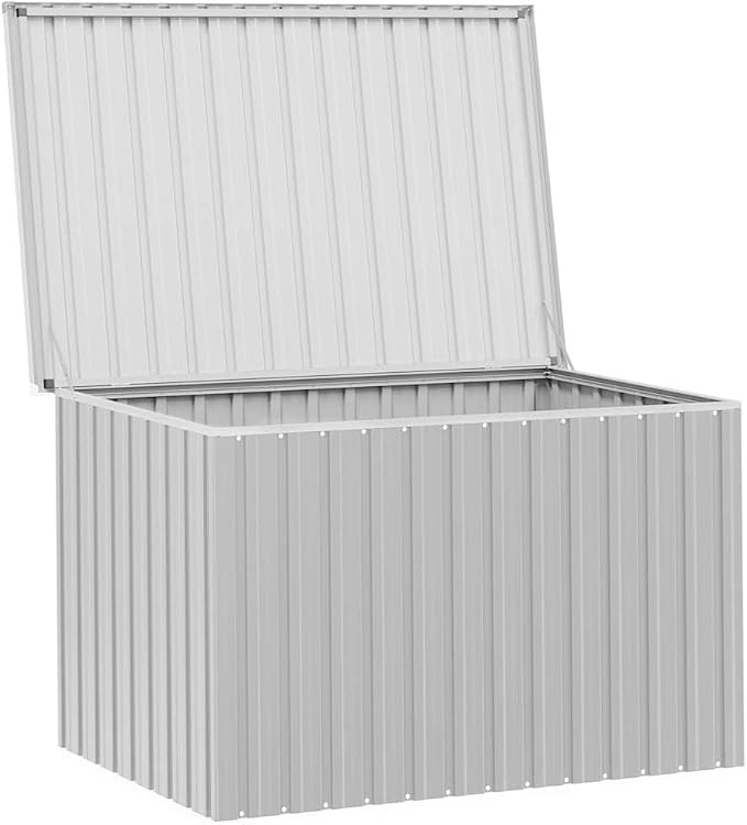 Galvanized Steel Outdoor Storage Cabinet Deck Box, Metal Patio Storage Container for Outside Cushions, Pillows, Garden Tools, 58.7"x39"x36.6", Gray,-452