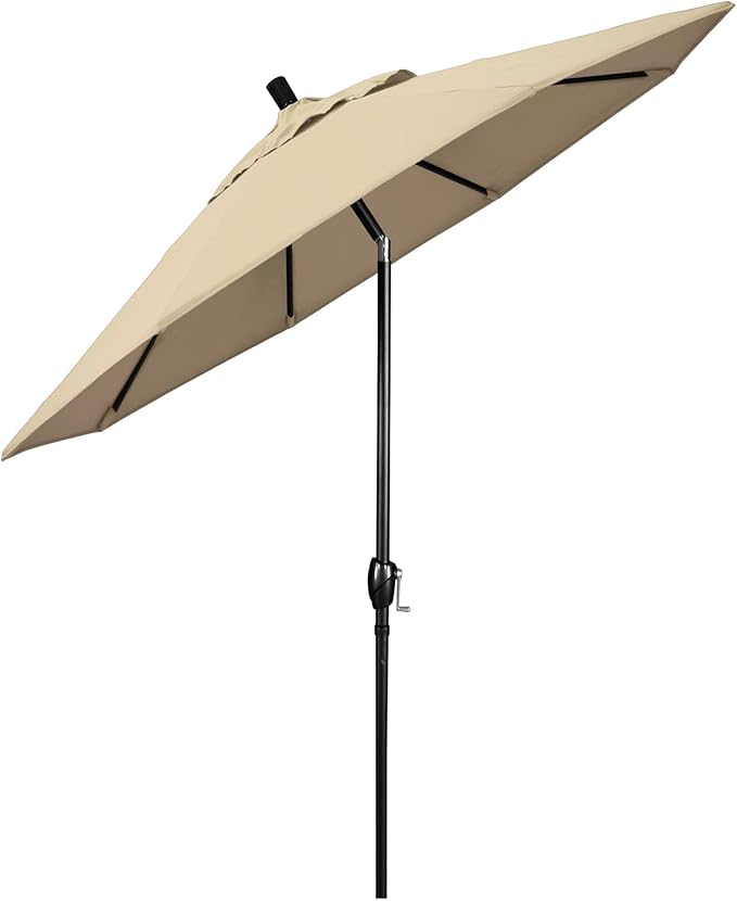 California Umbrella 7.5' Round Aluminum Market Umbrella, Crank Lift