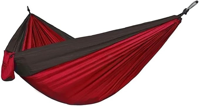Hammocks, Double-Person Hammock Swing Outdoor Camping Parachute Fabric,for Outside(Red)