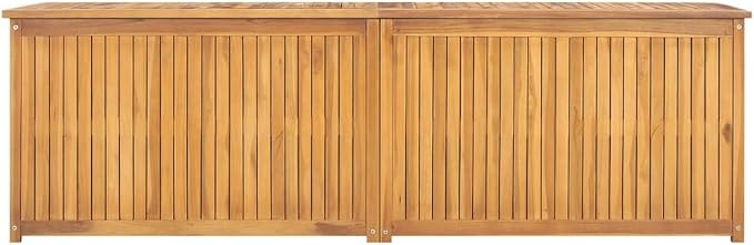 Wooden Deck Box Large Outdoor Storage for Patio Furniture, Garden Tools, Pool Supplies, Outdoor Backyard Patio Storage Deck Box Container, 68.9"x19.7"x21.7" Solid Wood Teak