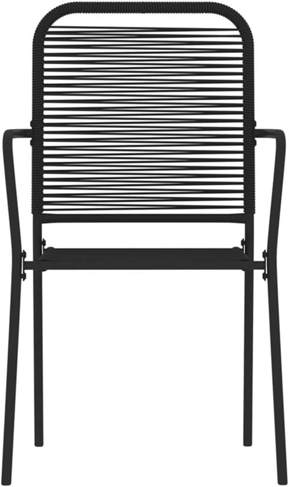 Afuera Living Powder-Coated Steel Patio Dining Set, 5-Piece, Black Finish, Rectangular Table with Tempered Glass Top, 4 Chairs with Cotton Seats, Weather-Resistant Outdoor Furniture for Garden or