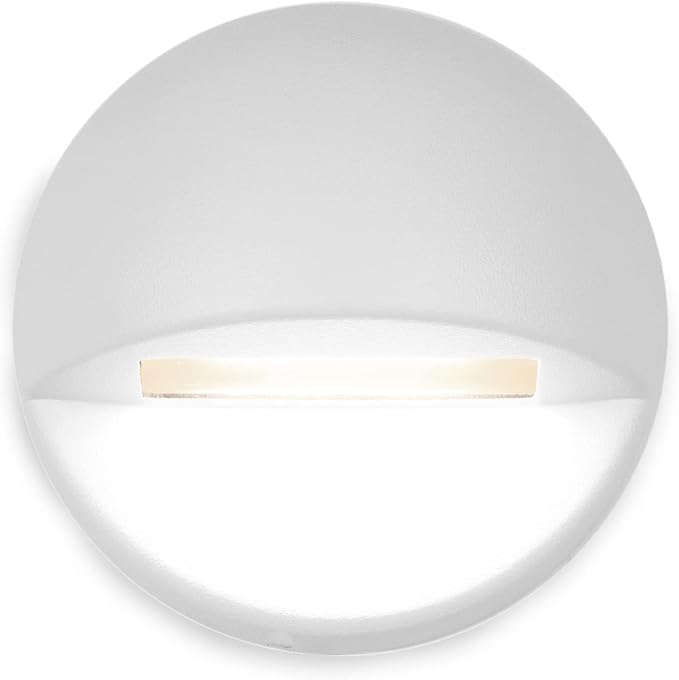 WAC Landscape Lighting, Round LED 12V Deck and Patio Light 2700K Warm Built-in LED in White