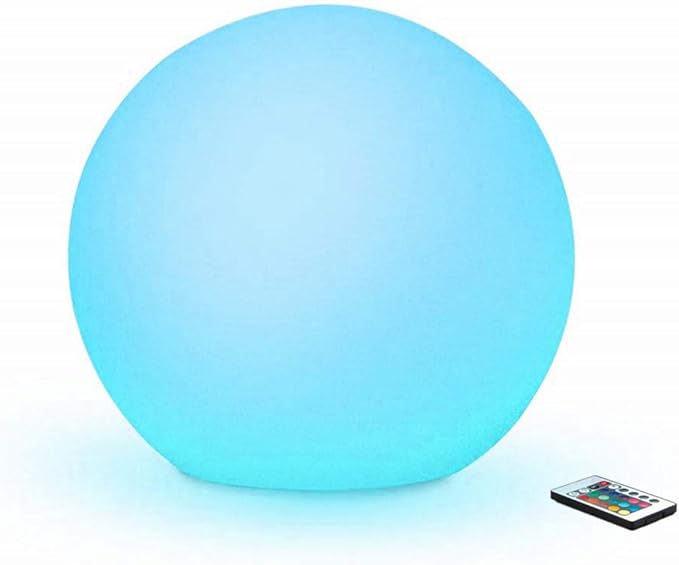 Borelor LED Ball Light, 4.7-Inch Rechargeable Mood Lights Multicolor Changing IP65 Waterproof Indoor/Outdoor Light for Home/Party/Pool/Wedding/Lawn Decoration