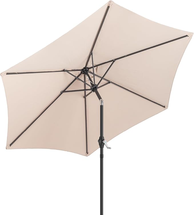 Bonnlo Patio Umbrella with Easy Push Button Tilt Outdoor Patio Umbrella Backyard Market Table Umbrella