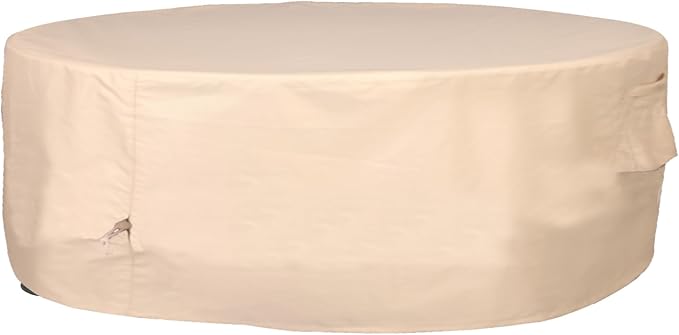 Round Patio Furniture Cover, Heavy Duty and Waterproof for Outdoor Furniture covers, Round outdoor table cover, Patio table cover 72"DIA x 27.5"H Beige