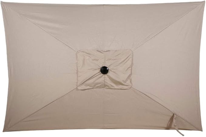 Abba Patio Rectangular Patio Umbrella Outdoor Market Table Umbrella with Push Button Tilt and Crank, 6.6 by 9.8 Ft, Beige