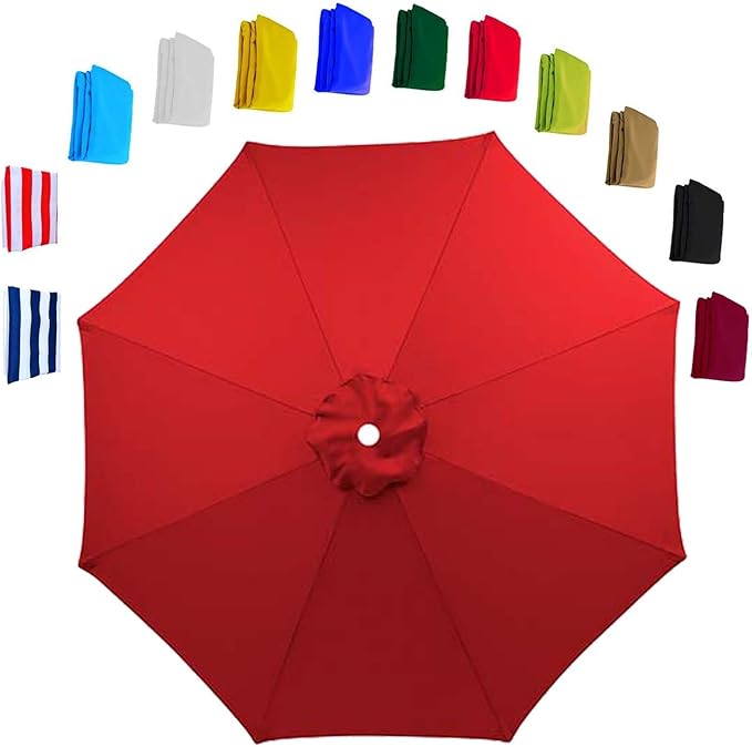 Patio 10FT Umbrella Replacement Canopy Garden Sun Umbrella Replacement Cloth With 6 Ribs/8 Ribs For Outdoor Backyard Pool Umbrellas Cantilever Parasols Replacement Covers