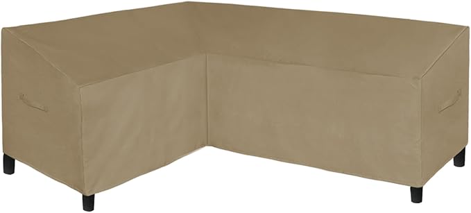 Easy-Going Patio L-Shaped Sectional Sofa Cover, 58"X85" Waterproof Heavy Duty Outdoor Garden Furniture Cover with Air Vent (Left Facing, Camel)
