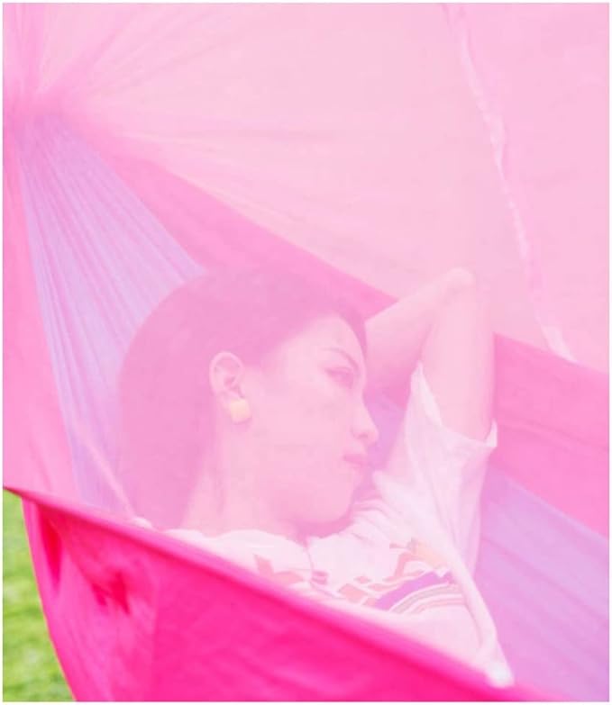 Outdoor Hammock Anti-Rollover Travel Camping Portable Hammock Hanging Chair Outdoor Portable Camping Travel Equipment (Color : Pink, Size : 240 * 120cm)