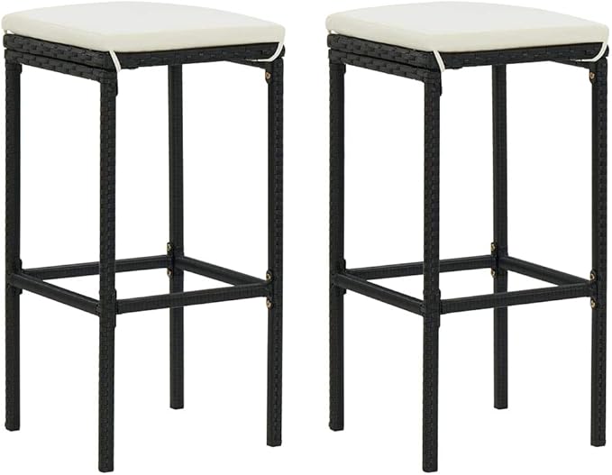 Patio Bar Set with Cushions,Garden Table and Chairs Sets,Garden Conversation Sets, Outdoor Patio Furniture,for Patio,Backyard,Garden,3 Piece Black