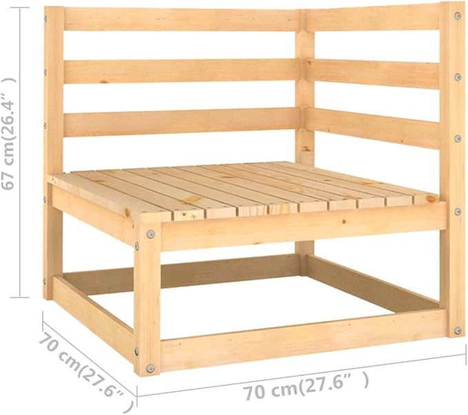 4 Piece Patio Lounge Set with Cushions, Porch Furniture Set Outdoor Sofa Sets Patio Conversation Set Sectional Sofa for Garden Exhibition Poolside Negotiation Area Solid Wood Pine