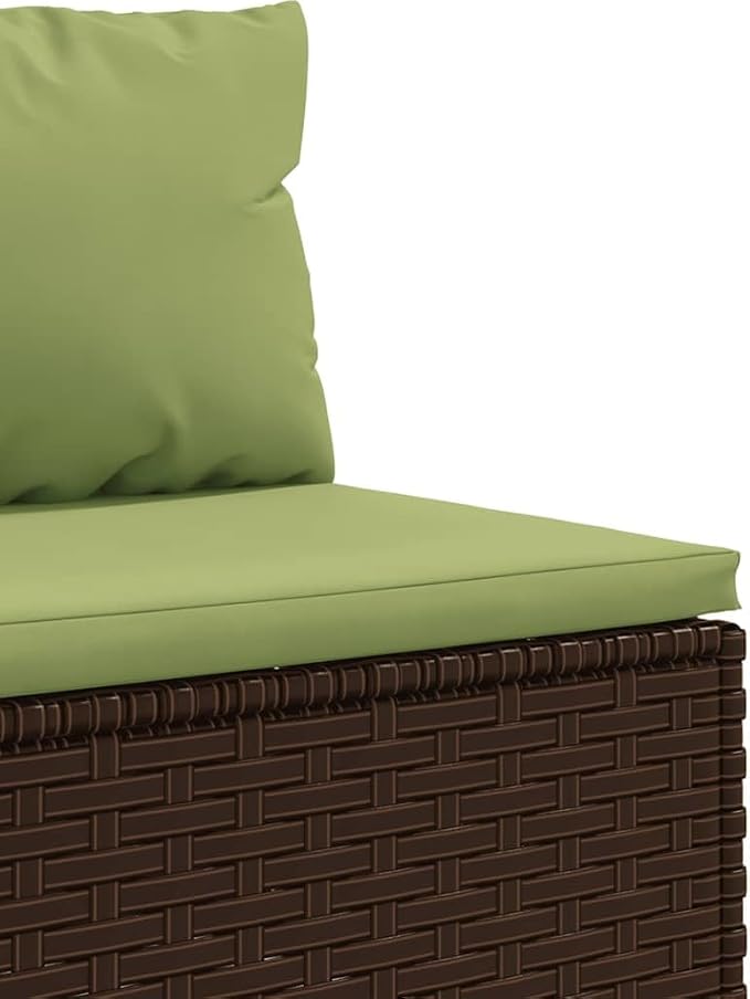 Outdoor Seating Furniture,Outdoor Conversation Sets,6 Piece Patio Sofa Set with Cushions Brown Poly RattanSuitable for Patio, Garden, Gazebo Low