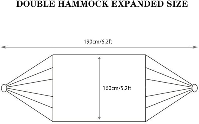 Classic Solid Color Hammock, Outdoor Single/Double Swing with Rope, for Garden Yard Travel, Load Bearing 150kg/200kg(6.2 * 5.2ft)