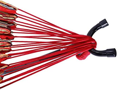 Hammock Set (Hammock Frame Small Color Bar) Natural Rope (Red Strip)