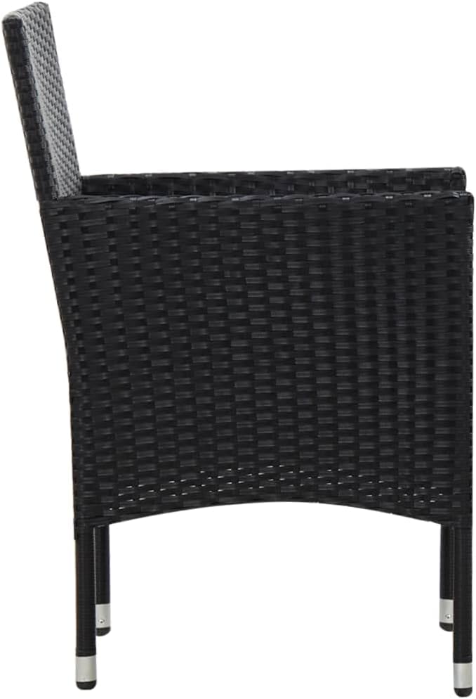 Patio Lounge Set with Cushions,Outdoor Tables and Chairs,Outdoor Furniture Sets,Patio Conversation Sets,for Garden,Deck,Backyard,5 Piece Poly Rattan Black