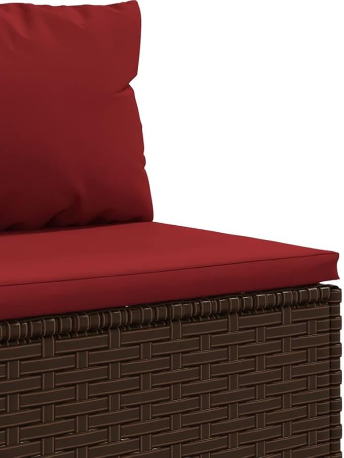 Patio Furniture Sets,Outdoor loveseat,Patio Conversation Sets,11 Piece Patio Lounge Set with Cushions Brown Poly RattanSuitable for Patio, Garden, Gazebo Low