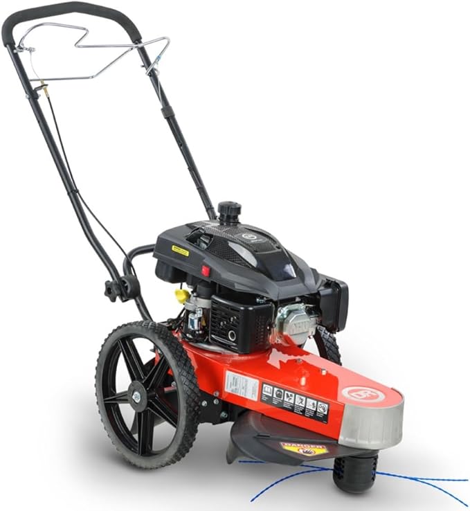 TR47010DEN PRO XLSP Trimmer Mower, 10.30 ft/lb DR Engine, 22" Cutting Width, Electric Start, 5 Different Cutting, No Wrapping, Cast Aluminum Nose Plate, Cast Aluminum Nose Plate, 14" Wheels