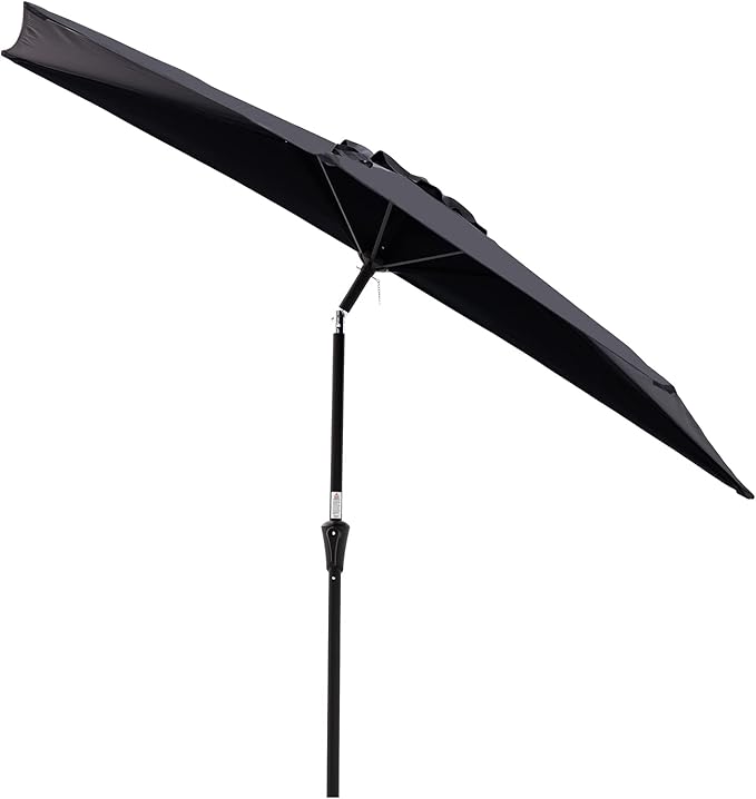 Helios&Hestia 9 ft Small Half Round Wall Outdoor Market Patio Umbrella with Tilt and Crank for Garden, Deck, Balcony