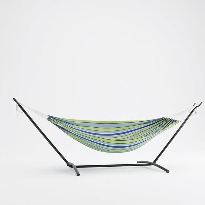 Double Hammock with 9-Foot Space Saving Steel Stand and Carrying Case, 450 Lb Capacity Suit for Outside,Indoor,Yard,Camping