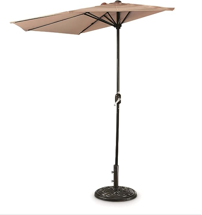 CASTLECREEK Half Round Patio Umbrella, Outdoor, Garden, Deck, Balcony Shade 8 Feet