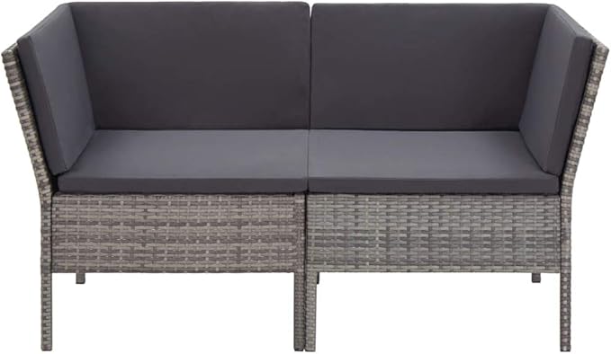 Patio Sofa Set with Cushions,Patio Lounge Set,Outdoor Furniture,Outdoor Furniture Sets,Patio Conversation Sets,for Garden,Deck,Backyard,8 Piece Poly Rattan Gray