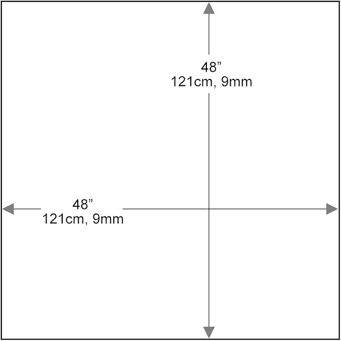 Dulles Glass 48 inch Square Glass Table Top - Tempered - 1/4" Thick Glass Surface, Safe Flat Polished, Eased Corners, Multipurpose for Dining Table, Patio, Coffee and End Table