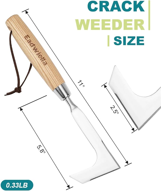 Crack Weeder Crevice Weeding Tool for in Between Pavers Weed Removal Tool for Sidewalk Deck Paver Crack Weed Remover Cleaning Tool for Weeding Between Pavers Hand Weed Removal Hook