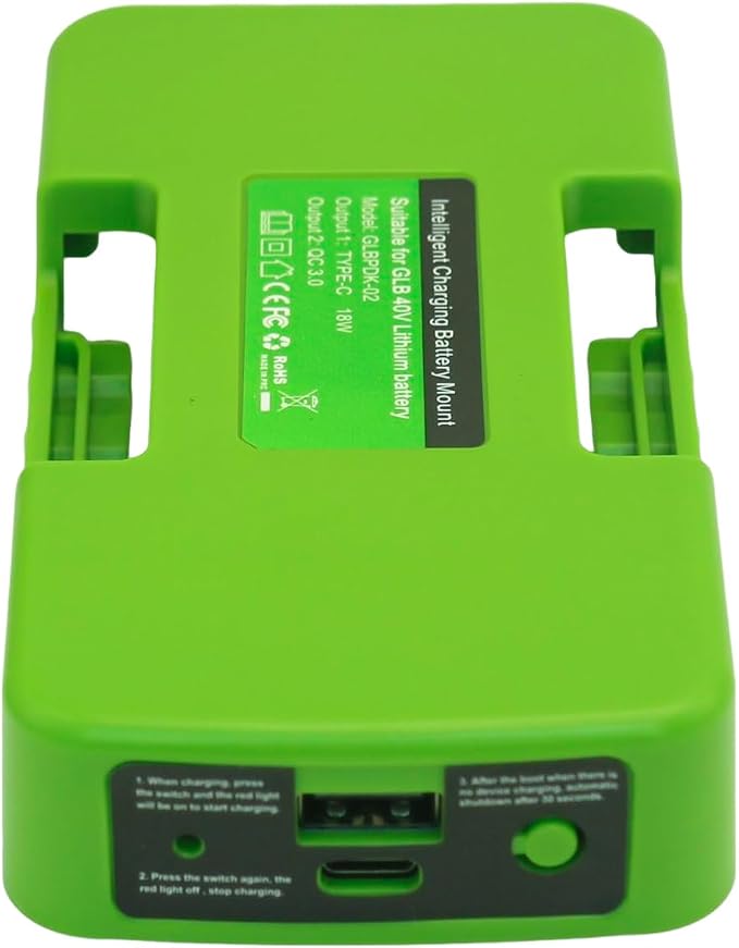 Battery Adapter Compatible with Greenworks 40V Batteries Power Inverter with USB and Type C Port Charge for Phone Bluetooth Headphones Smartwatch