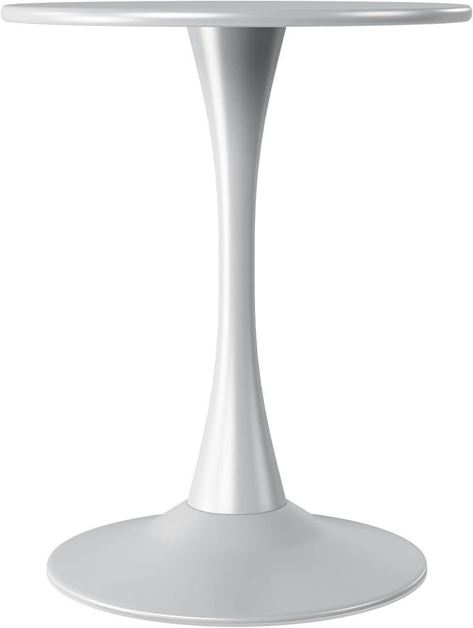 WestinTrends Playa 23.5" Round Outdoor Indoor Metal Cocktail Dining Table, Gray