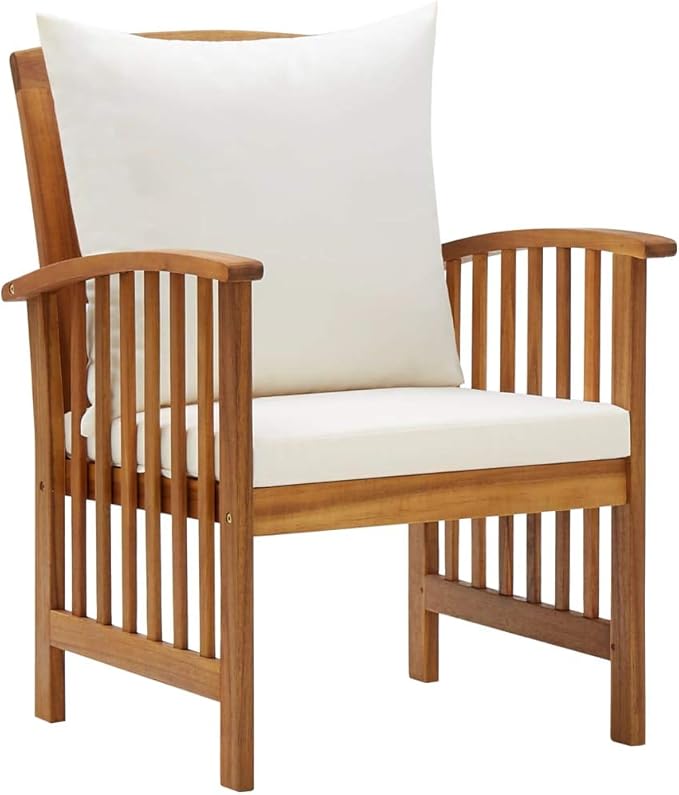Patio Lounge Set with Cushions,Outdoor Patio Furniture,Outdoor Chat Conversation Set,Garden Furniture Sets,for Patio,Backyard,Garden,4 Piece Solid Acacia Wood