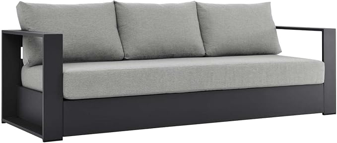 Modway Tahoe 2-Piece Fabric/Powder-Coated Aluminum Outdoor Set in Gray