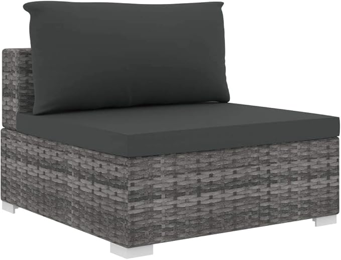 Patio Lounge Set with Cushions,Outdoor Furniture,Outdoor Furniture Sets,Patio Conversation Sets,for Garden,Deck,Backyard,5 Piece Poly Rattan Gray