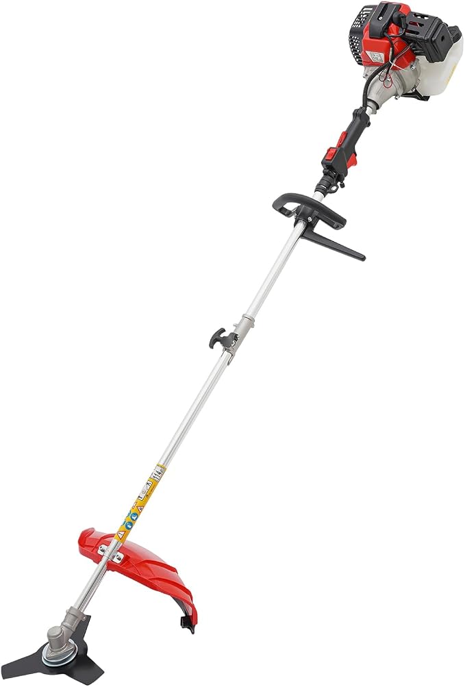 52CC Weed Wacker, 2-Stroke Gas Powered Multi-Functional Lawn Mower, Air-Cooled Single-Cylinder Gasoline Engine Weed Eater with 7 Types of Heads,2800-3200r/Min Trimming Machine with 2T Diamond Blade