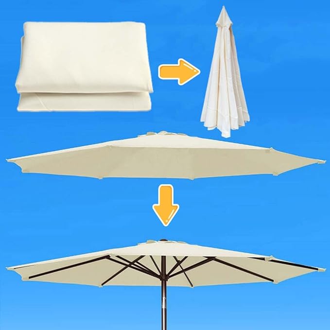Replacement Umbrella Canopy For Market Table Beach Pool Umbrella Replacement Top Cover Patio Parasol Replacement Canopy Cover 6.5ft 7.5ft 9ft 10ft