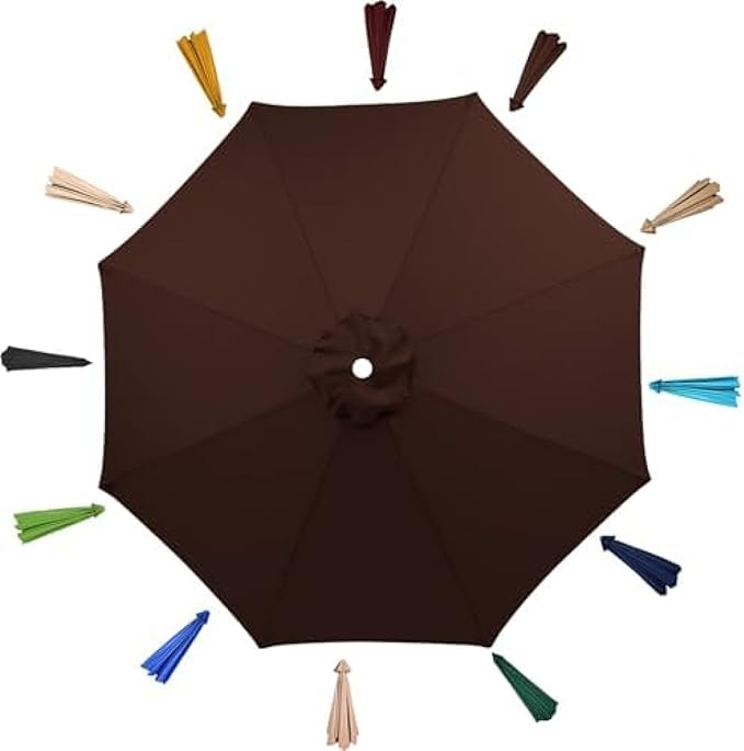Patio Umbrella Replacement Canopy, 8 Arm Umbrella Replacement Cover, 6.5/7.5/8.2/9/10/11.5/13 Feet, Suitable For Patio
