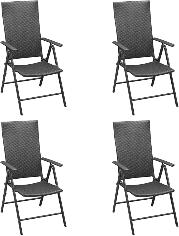 5 Piece Patio Dining Set, Sectional Sofa Patio Conversation Set Front Porch Furniture Outdoor Lounge Sets for Poolside Exhibition Negotiation Area Garden Black
