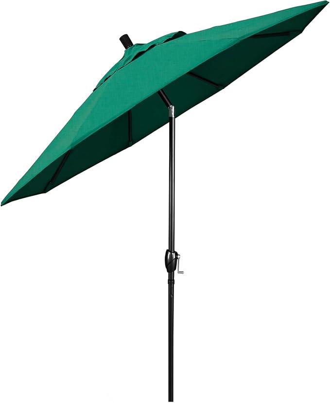 California Umbrella 9' Round Aluminum Market Umbrella, Crank Lift, Auto Tilt, Bronze Pole