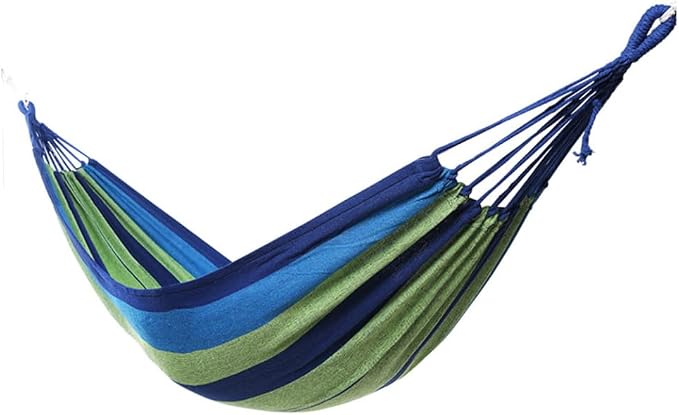 Double Camping Hammock Widened Canvas Swing for Adults Boy Girl Portable Outdoor Leisure Use Durable Easy to Pack for Travel Beach