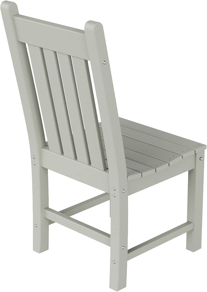 WO Home Furniture Adirondack Patio Dining Chair Table Bench Set of 6 PCS Rectangle Dinner Table Dining Armless Chairs (Sand)